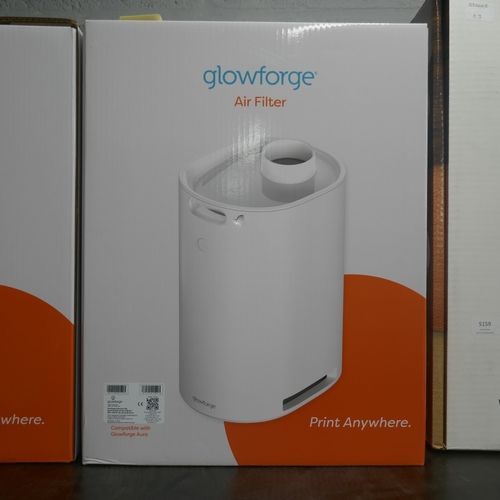 5025 - A Glowforge Aura laser cut/engrave/scorer, boxed, unused  and 2 Glowforge air filters model AF100, b... 