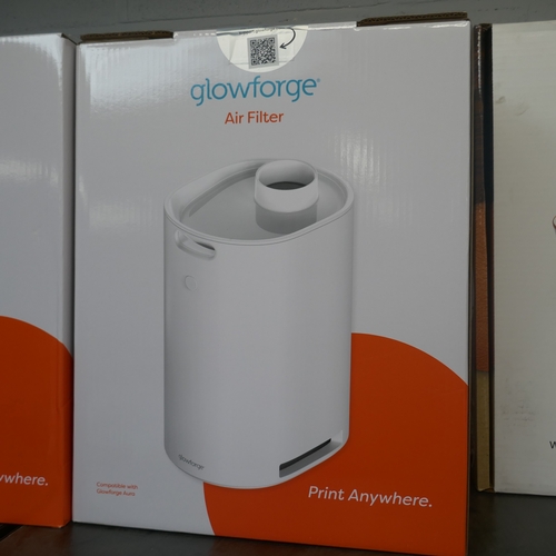 5030 - A Glowforge Aura laser cut/engrave/scorer, boxed, unused  and 2 Glowforge air filters model AF100, b... 