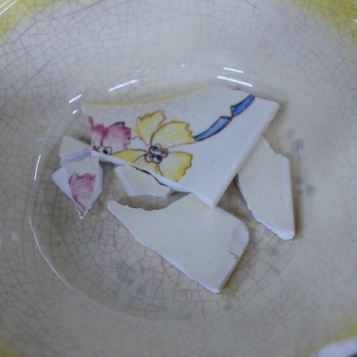 2019 - Two Clarice Cliff Biarritz square bowls, one a/f