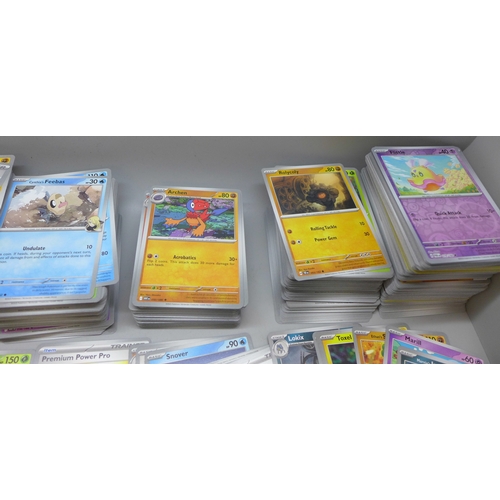 2199 - Pokémon cards; a large collection of mixed Holos and Unholos