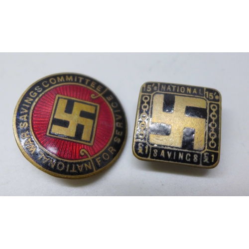 2228 - Two German enamelled National Savings badges