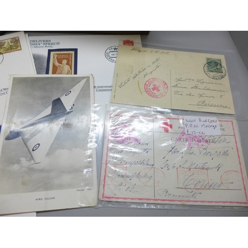 2236 - An album of photographic postcards, mid 20th century including German military aircraft, four World ... 
