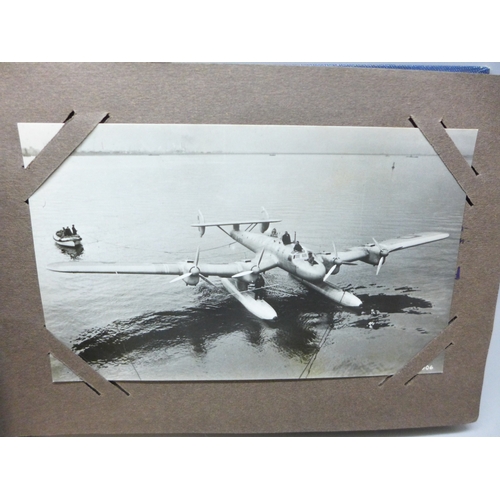 2236 - An album of photographic postcards, mid 20th century including German military aircraft, four World ... 