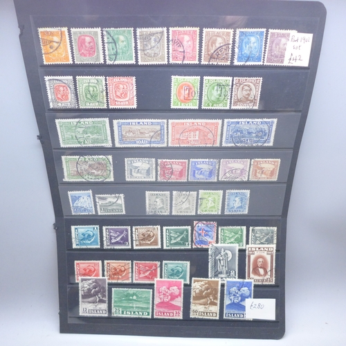 2238 - Stamps; a stocksheet of Iceland stamps