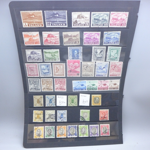 2238 - Stamps; a stocksheet of Iceland stamps