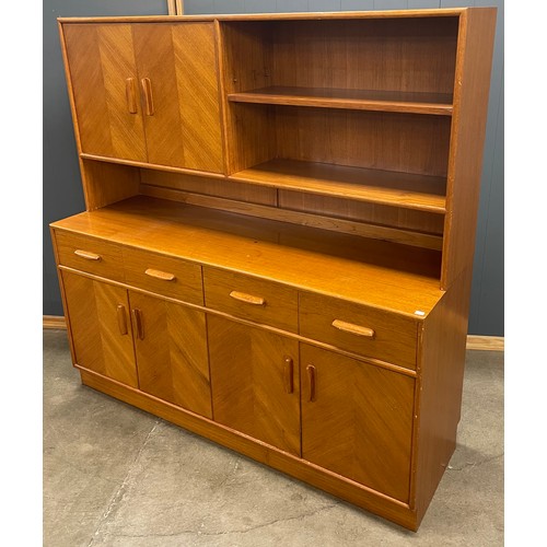 30 - A teak highboard