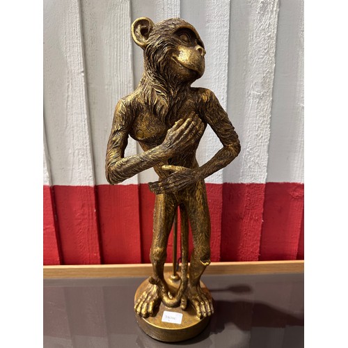 3069A - A gold monkey lamp