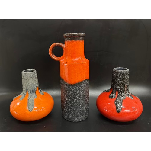 1 - Three West German Fat Lava pottery vases