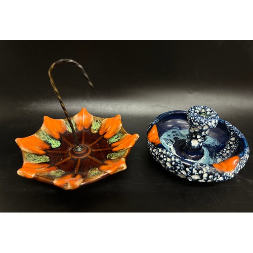 6 - A mid 20th Century French glazed pottery ashtray and olive tray