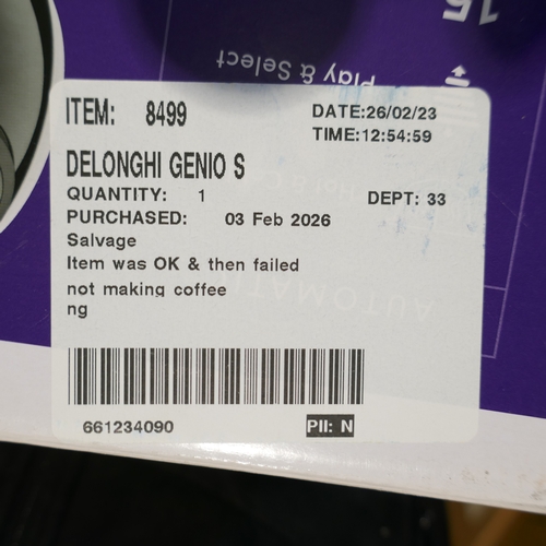 6049 - A Delonghi Genio Dolce Gusto coffee machine (384-27) *This lot is subject to VAT