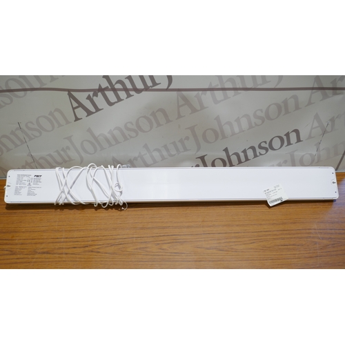 6051 - A power grip broom, a roll of Kirkland Signature Christmas  foil wrapping paper and a Feit shop ligh... 