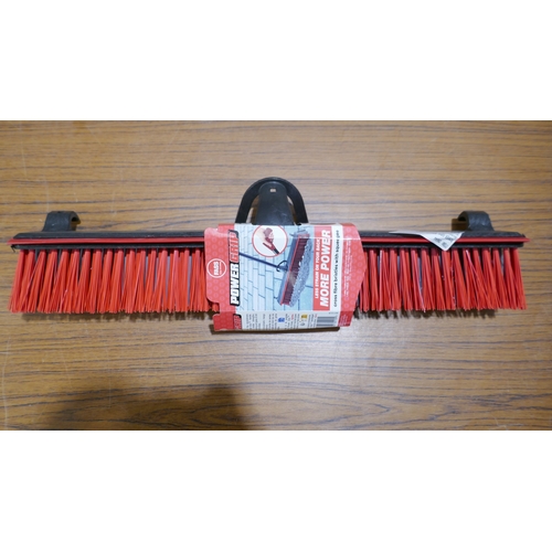 6051 - A power grip broom, a roll of Kirkland Signature Christmas  foil wrapping paper and a Feit shop ligh... 