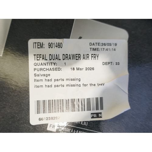 6055 - A Tefal dual drawer air-fryer (384-263) *This lot is subject to VAT