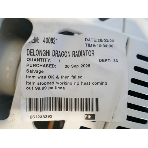 6059A - A Delonghi oil filled white radiator  (384-252) *This lot is subject to VAT