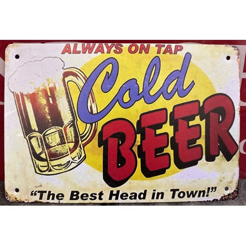 5015D - 3 beer related tin plate signs to include Heineken and Iceberg