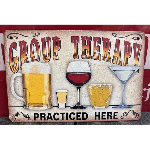 5015E - 3 drinking related tin plate signs and one other sign