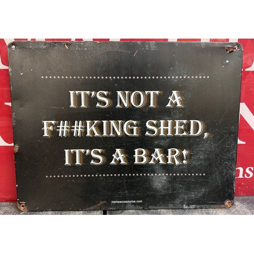5015E - 3 drinking related tin plate signs and one other sign