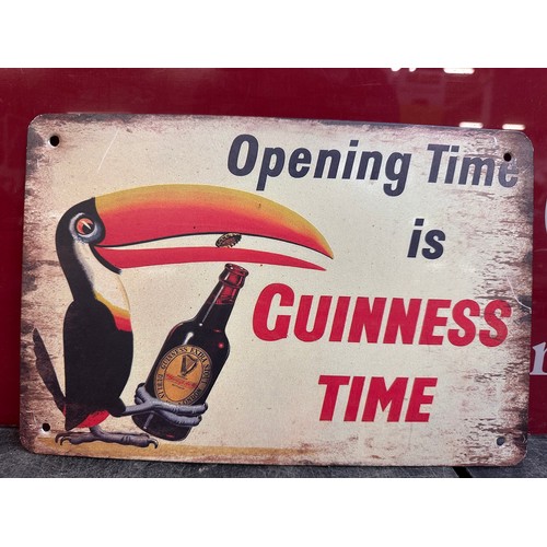 5015F - 3 drinking related tin plate signs to include Guinness and Corona