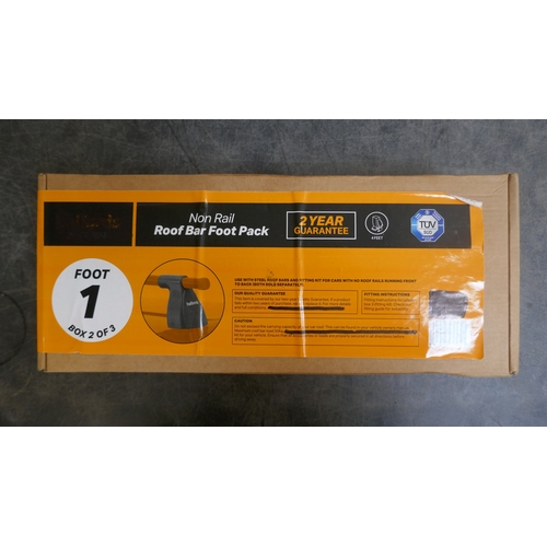 5007 - Halfords car non-rail foot bar pack for roof bars plus Halfords non-rail roof bar pack (all unused)