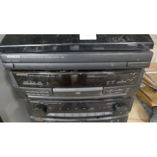 5010 - A Kenwood stacking Hi-fi system with turntable **Turntable failed PAT test due to exposed wire - do ... 