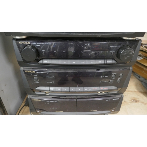 5010 - A Kenwood stacking Hi-fi system with turntable **Turntable failed PAT test due to exposed wire - do ... 