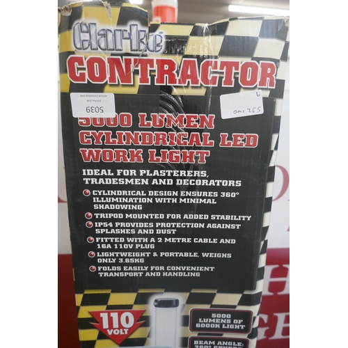 5039 - A boxed sample Clarke Contractor SMD5000/1, 5000 lumen cylindrical LED work light  *This lot is subj... 
