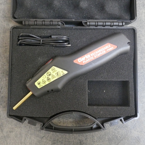 5043 - A quantity of assorted Clarke items including assorted wall plugs, a rechargeable plastic stapler we... 