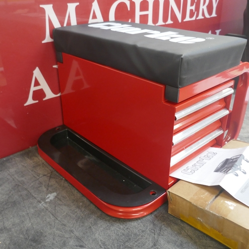 5046 - A boxed Clarke Strong-Arm Mechanics utility seat and 3 drawer tool box  *This lot is subject to VAT