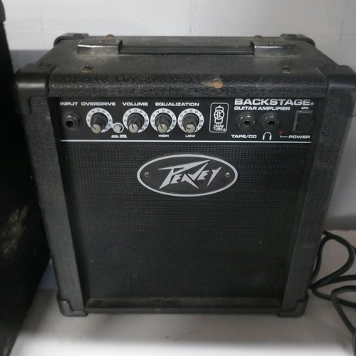 5020 - A quantity of musical items including a Fender Squire electric guitar with case, a Jose Ferrer El Pr... 