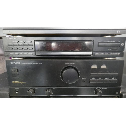 5022 - A quantity of Kenwood Hi-Fi including P-43 automatic turntable, T-92L tuner, AX-33, etc. **Failed PA... 