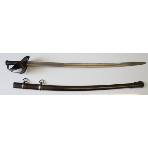 2020 - A Italian M1860 cavalry sword and scabbard. Blade stamped with S&K maker’s mark (Schnitzler & Kirsch... 