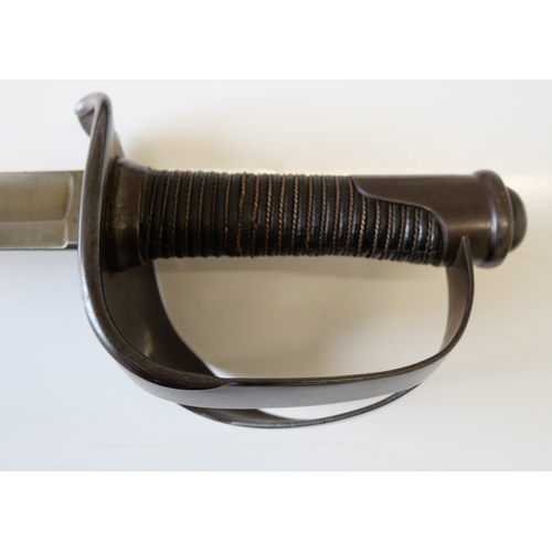 2020 - A Italian M1860 cavalry sword and scabbard. Blade stamped with S&K maker’s mark (Schnitzler & Kirsch... 