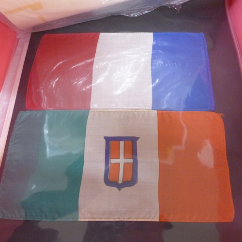 2018 - A large collection of ephemera and silks, including large Carreras, flags, 