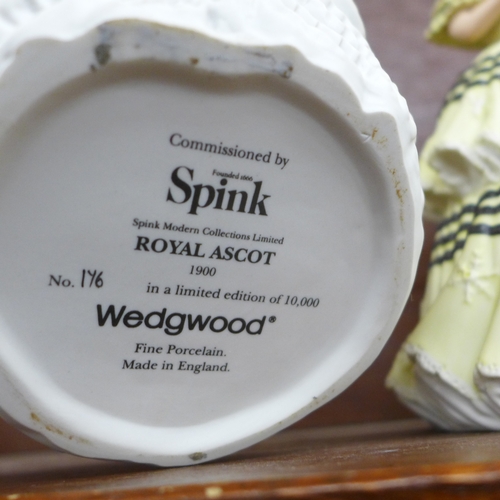 2028 - A collection of four Spink Wedgwood bisque porcelain figurines, limited edition