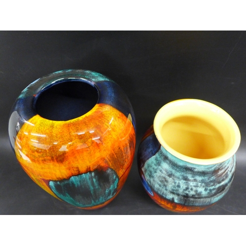 2032 - Two Poole pottery vases, tallest 21.5cm