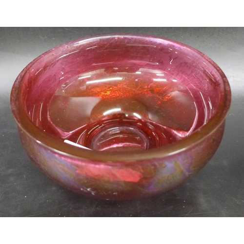 2049 - A ruby glass bowl, diameter 14.5cm