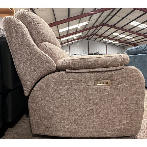 3116A - An G-plan oatmeal fabric upholstered electric reclining 3 seater sofa