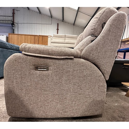 3116A - An G-plan oatmeal fabric upholstered electric reclining 3 seater sofa