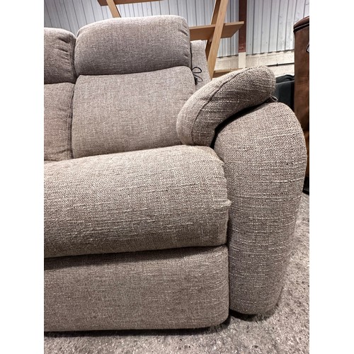 3116A - An G-plan oatmeal fabric upholstered electric reclining 3 seater sofa