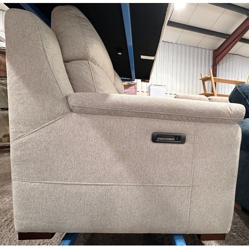 3127A - A sand fabric 2 seater electric reclining sofa