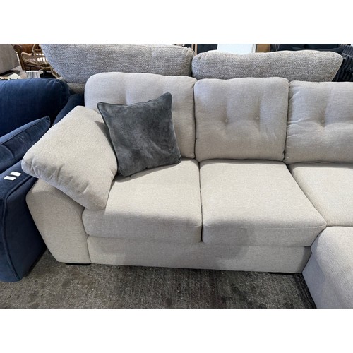 3046 - A beige fabric upholstered right hand facing chaise