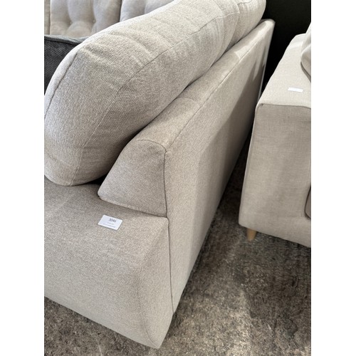 3046 - A beige fabric upholstered right hand facing chaise