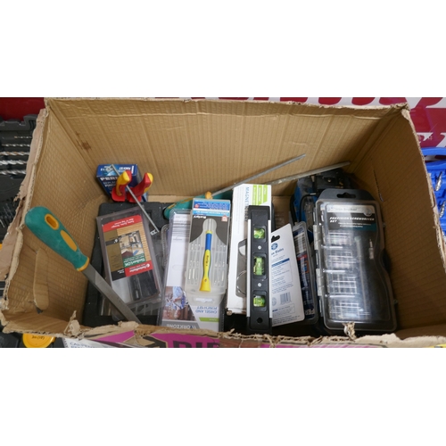 A box of tool kits/accessories including precision file set, Workzone ...