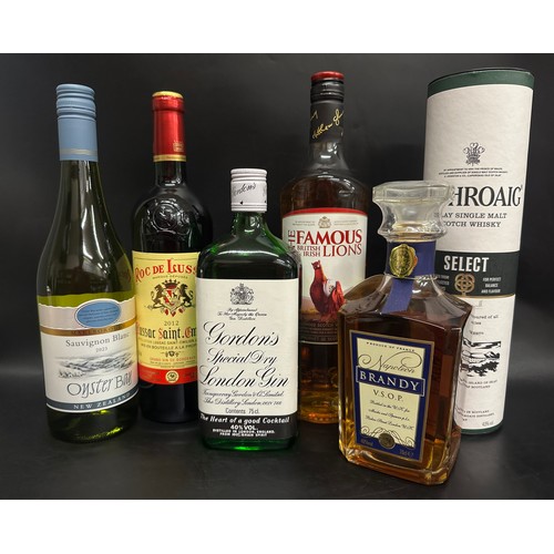 2244 - A collection of alcohol to include Napoleon Brandy, Laphroaig Islay Single Malt Scotch Whisky, The F... 