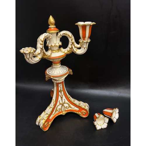 2249 - A Wedgwood candelabra, a/f, with impressed mark to base