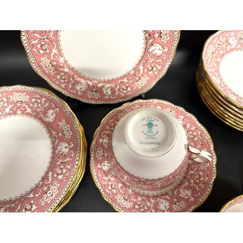 2257 - A Royal Staffordshire Ellesmere pattern tea set in pink