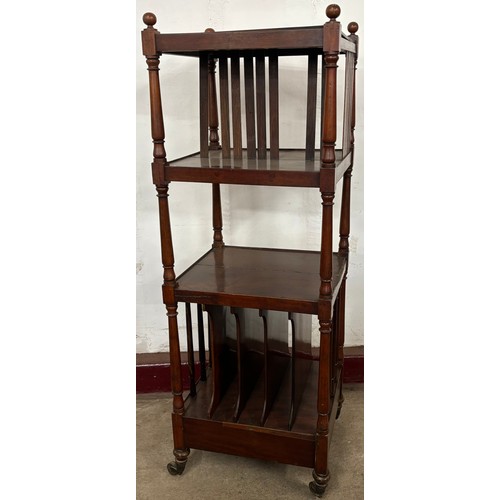 122 - A George IV mahogany Canterbury whatnot