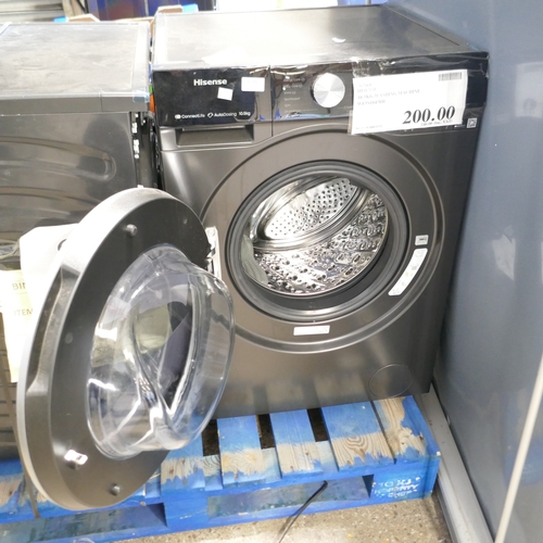 6133 - A Hisense 10.5kg black washing machine , original RRP £299.99 + VAT (384-272) *This lot is subject t... 