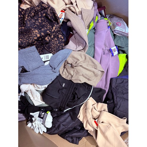 6136 - A pallet of mixed clothing to include trousers, shirts, underwear, coats, etc. various brands and si... 