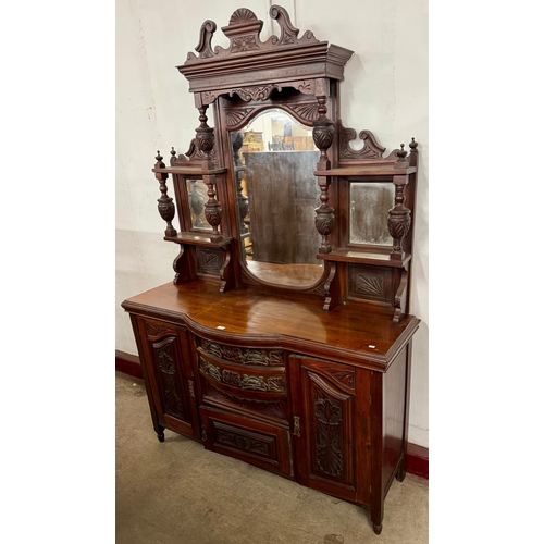 171 - An Edward VII walnut mirrorback side cabinet